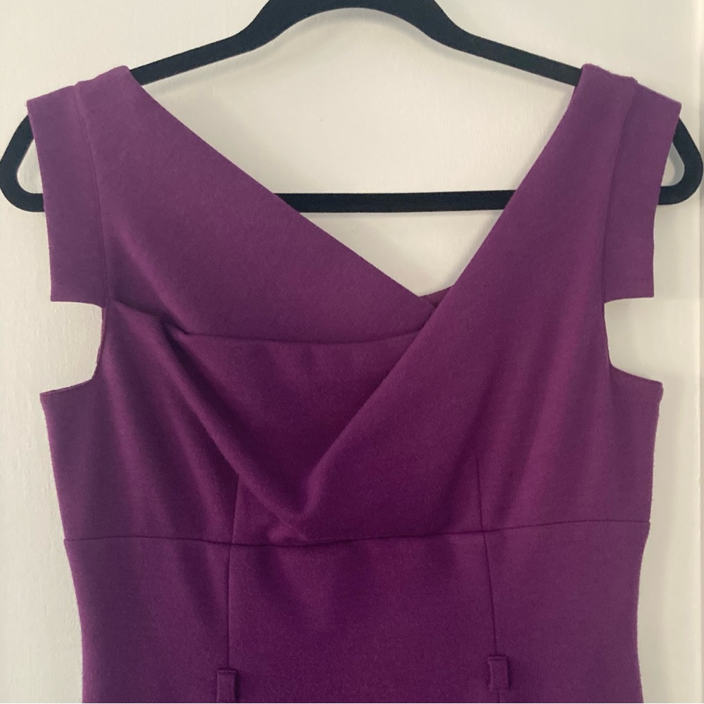 Adrianna Papell Black Halo Jackie O Purple Asymmetrical Sheath Dress - Picture 3 of 15